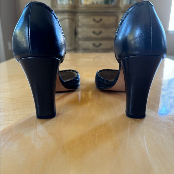 EUC Dior Black Leather Round Toe Heels Size 39 8.5 - Picture 7 of 9